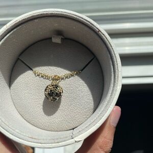 Hillberg and Berk long pendant necklace with leopard sparkle ball